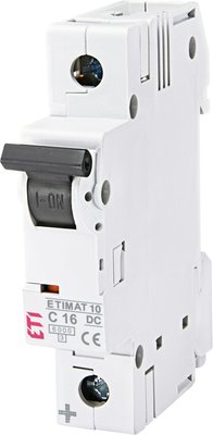 Автоматичний вимикач ETI DC 16A C 1P 6kA ETIMAT 10 DC (2137716) 2137716 фото