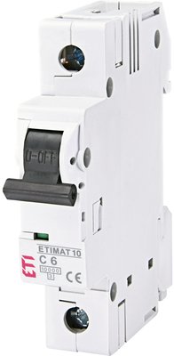 Автоматичний вимикач ETI 6А C 1P 10kA ETIMAT 10 (2131712) 2131712 фото