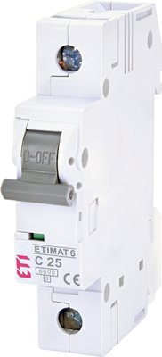 Автоматичний вимикач ETI 25А C 1P 6kA ETIMAT 6 (2141518) 2141518 фото