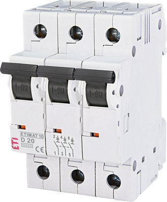 Автоматичний вимикач ETI 20А D 3P 10kA ETIMAT 10 (2155717) 2155717 фото