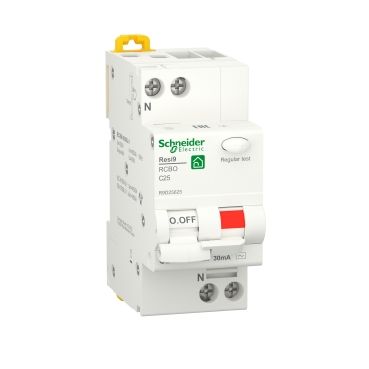 Дифференциальный автомат Schneider Electric Resi9 RCBO 25A C 1P+N 30mA АC 6kA (R9D25625) R9D25625 фото