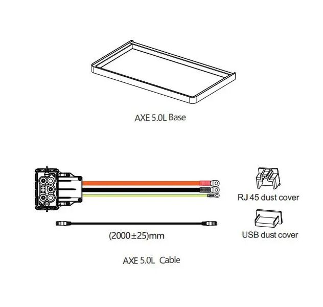 AXE 5.0L Base+ Cable Комплект базы под аккумуляторные батареи серии AXE 5.0L + комплект кабелей Growatt AXE 5.0L Base+ Cable фото