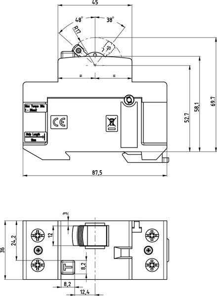 Диференційне реле ETI EFI6-P2 16А 1P+N 30мА тип AC 6kA (2061250) 2061250 фото