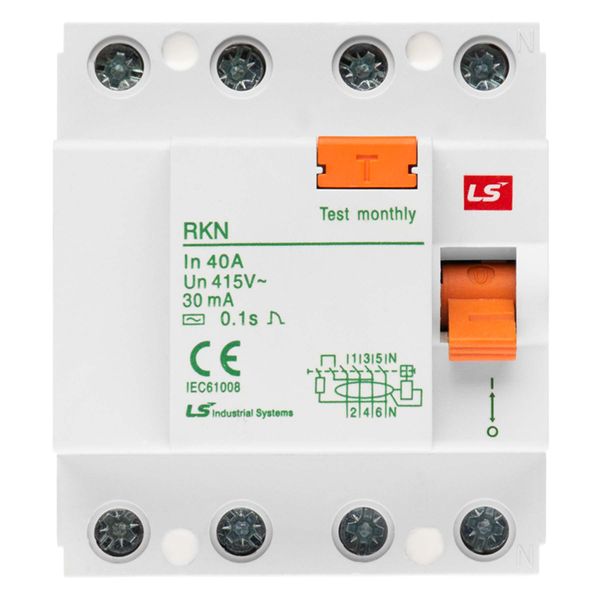 Устройство защитного отключения LS Electric RKN 4P 40А 6 кА, 30 мА АС (062400438B) 062400438B фото