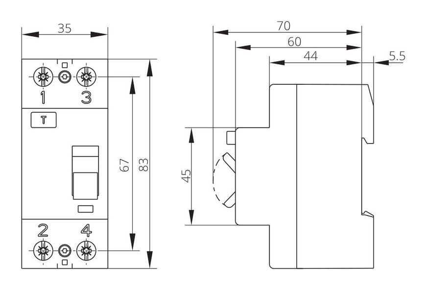 Устройство защитного отключения 25A 1Р+N AC 30 mA ISKRA AFI2 (30105058000) 30105058000 фото