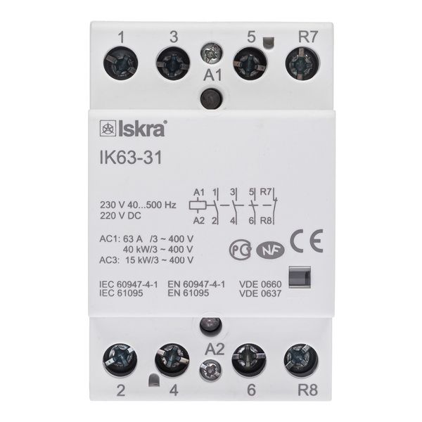 Контактор ISKRA IK63-31 63A 3НО+1НЗ 220/240 В 50/60 Гц (30045087000) 30045087000 фото