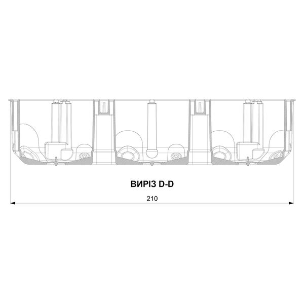 Установча коробка 210x68x48мм IDE Domos з гвинтами (D70/3K) D70/3K фото