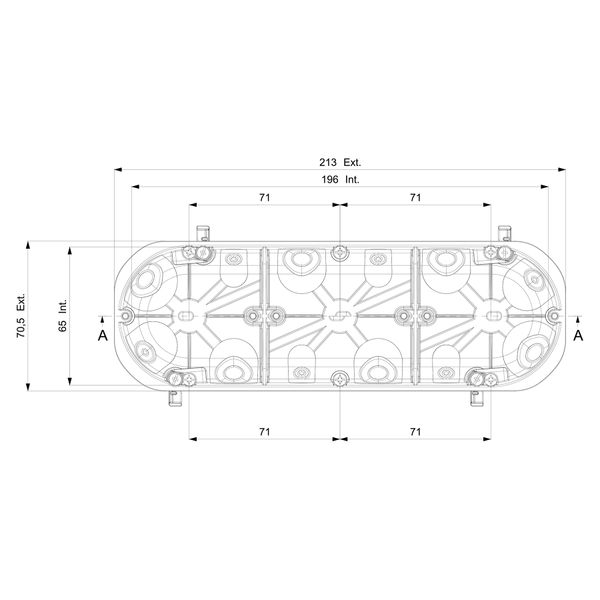 Установча коробка 210x68x48мм IDE Domos з гвинтами (D70/3K) D70/3K фото