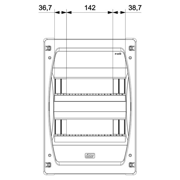 Распределительный щит IDE 24 модулей IP40 с шинами N и PE 419x285x118 мм (GPS24PT/RR) GPS24PT/RR фото