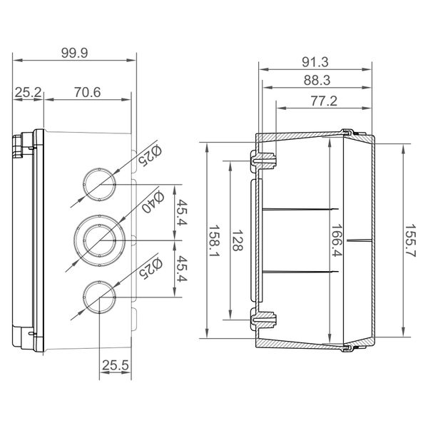 Розподільча коробка 155x179x100мм IP67 IDE (EX171) EX171 фото