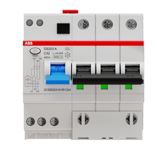 Диференціальний автомат ABB 32А 3P 30мА A DS203A-C32/0,03 (2CSR253101R1324) 2CSR253101R1324 фото