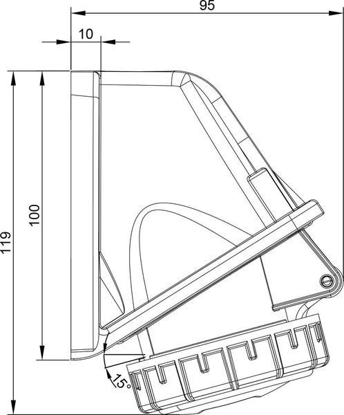 Розетка настенная 16A 250В 2P+T IP67 IDE силовая Синий (2821) 2821 фото