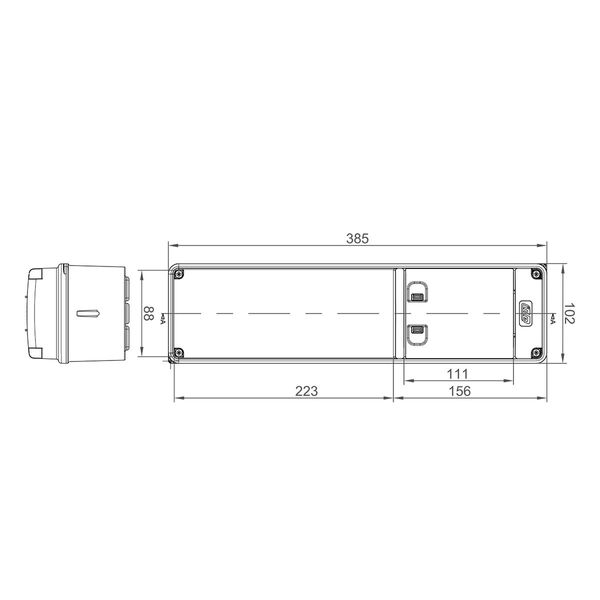 Распределительный щит под розетки IDE 4 модуля IP65 с шинами N и PE 385x102x105 мм (CSN4PT) CSN4PT фото