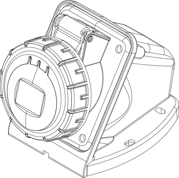 Розетка настенная 16A 250В 2P+T IP67 IDE силовая Синий (2821) 2821 фото