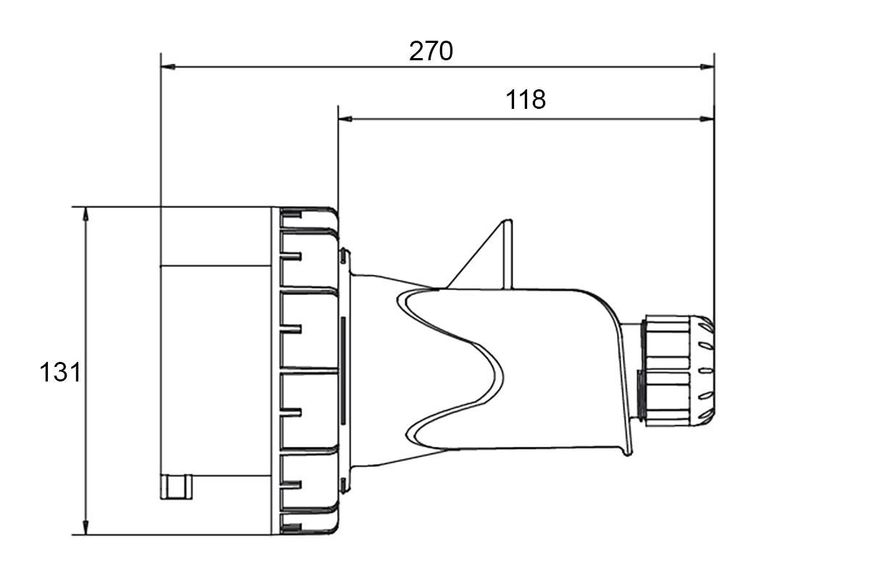 Вилка кабельная 125A 415В 3P+N+E IP67 IDE Красный (3656) 3656 фото