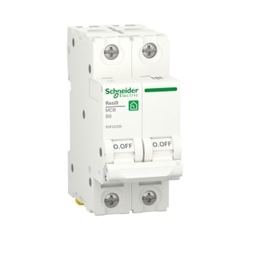 Автоматический выключатель Schneider Electric 6A B 2P 6kA Resi9 (R9F02206) R9F02206 фото