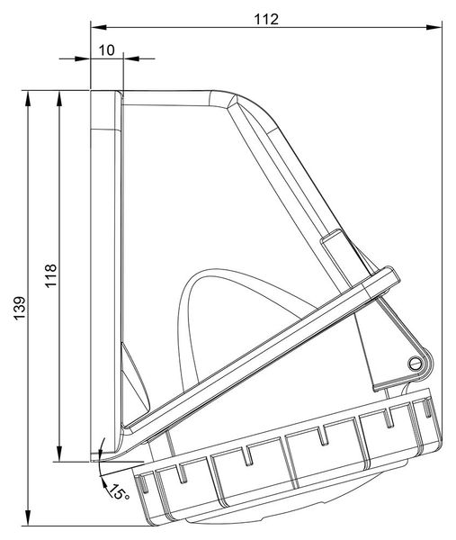 Розетка настінна 32A 415В 3P+N+T IP67 IDE силова Червоний (3826) 3826 фото