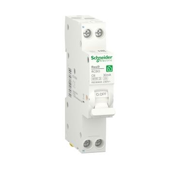 Дифференциальный автомат Schneider Electric Resi9 RCBO 6A C 1P+N 30mA АC 6kA (R9D25606) R9D25606 фото