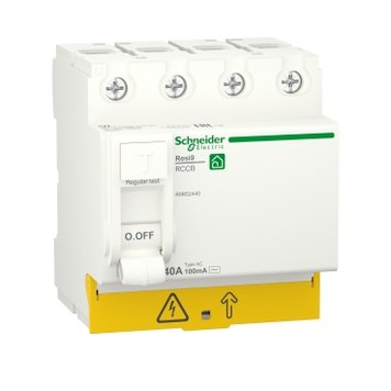 Дифференциальное реле Schneider Electric Resi9 40A 4P 100mA АС (R9R52440) R9R52440 фото