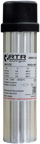 Конденсатор RTR 1 кВАр 400В MA/C/CE (C40001250000000) C40001250000000 фото