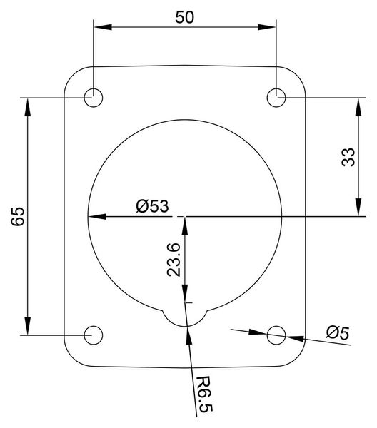 Розетка встраиваемая 16A 250В 2P+T IP67 IDE наклонная силовая Синий (2801) 2801 фото