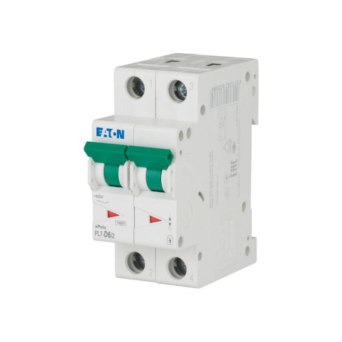 Автоматичний вимикач PL6-D6/2 2p D 6А 10кА, Eaton