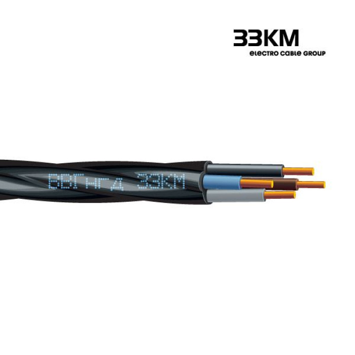 Кабель силовий ВВГнгд 4x10 круглий чорний, ЗЗКМ
