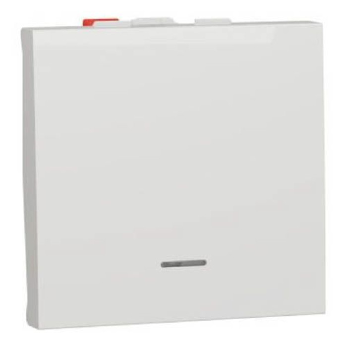 Вимикач 1-кл. кнопк. з підсв. сх.1а 10А, 2 мод білий, Schneider Electric