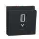 Вимикач картковий, з підсвічуванням, 10 А, Unica New антрацит, Schneider Electric