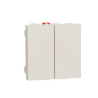 Перемикач 2-кл., 2 х сх. 6, 10 AX, 250 В, Unica New бежевий, Schneider Electric