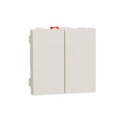 Перемикач 2-кл., 2 х сх. 6, 10 AX, 250 В, Unica New бежевий, Schneider Electric