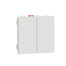 Перемикач 2-кл., 2 х сх. 6, 10 AX, 250 В, Unica New білий, Schneider Electric