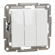 Вимикач 3-кл. білий, Asfora, без рамки, Schneider Electric