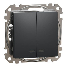 Вимикач з підсвіткою 2-кл. Sedna Design чорний, Schneider Electric
