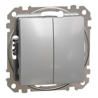 Вимикач 2-кл. Sedna Design алюміній, Schneider Electric
