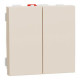Перемикач 2-кл., 2 х сх. 6, 10 AX, 250 В, Unica New бежевий, Schneider Electric