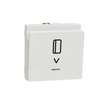 Вимикач картковий, з підсвічуванням, 10 А, Unica New білий, Schneider Electric