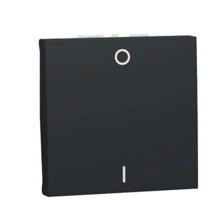 Вимикач двополюсний, 1-кл., сх. 2, 16 AX, 250 В, Unica New антрацит, Schneider Electric
