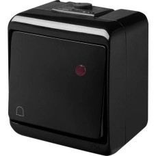 Кнопка дзвоник із підсвічуванням VHE-4L-BL чорна IP54, ETI