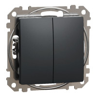 Кнопковий 2-кл вимикач 10A Sedna Design чорний, Schneider Electric