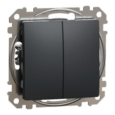 Кнопковий 2-кл вимикач 10A Sedna Design чорний, Schneider Electric