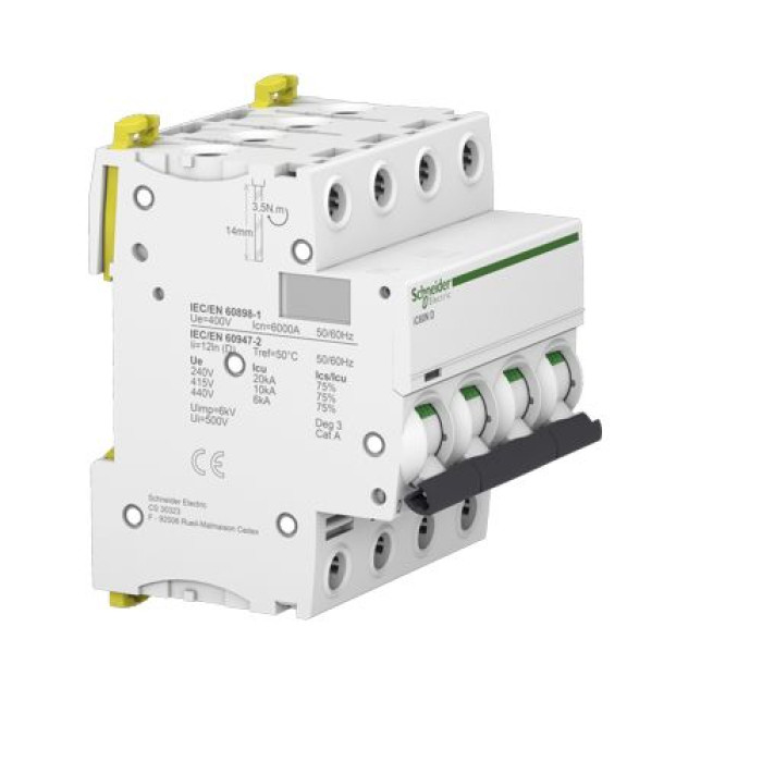 Автоматичний вимикач Schneider Electric iC60N 4P 50A D