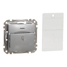 Картковий вимикач 10А, Sedna Design алюміній, Schneider Electric
