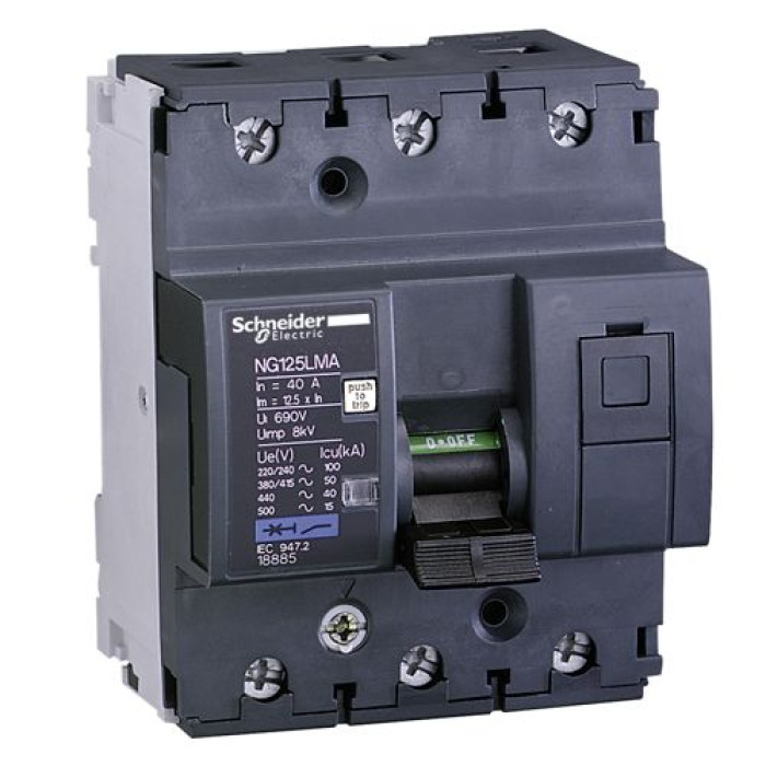 Автоматичний вимикач Schneider Electric NG125L 3П 6,3A MA
