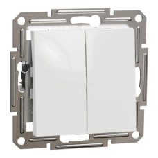 Вимикач 2-кл. кнопковий, білий, Asfora, без рамки, Schneider Electric