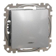 Вимикач з підсвіткою 1-кл. Sedna Design алюміній, Schneider Electric