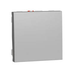 Вимикач 1-кл., кнопковий, сх. 1, 10 A, Unica New алюміній, Schneider Electric