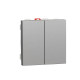 Перемикач 2-кл., 2 х сх. 6, 10 AX, 250 В, Unica New алюміній, Schneider Electric
