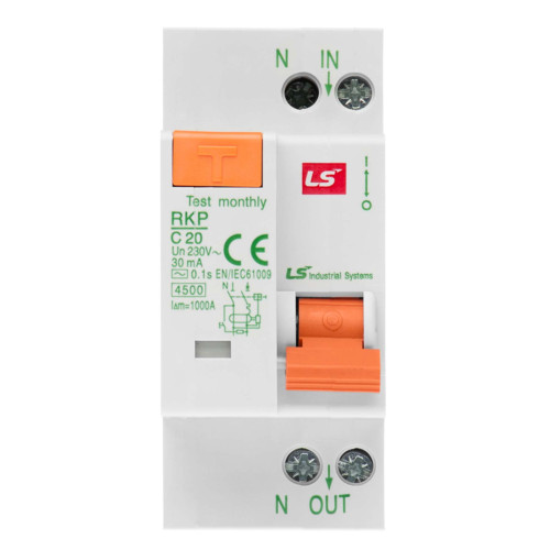 Диференційний вимикач LS Electric RKP 1P+N C20A 30mA АС (062203808B)