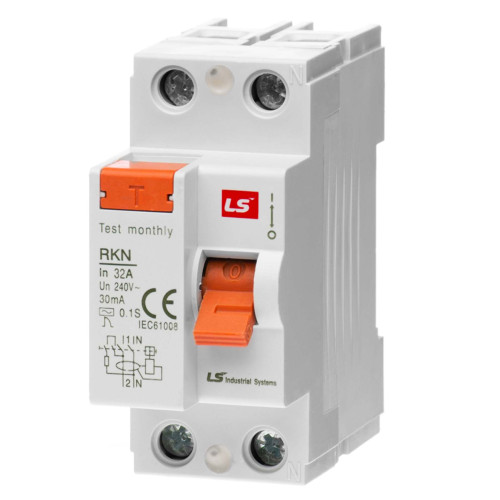 Пристрій захисного відключення LS Electric RKN 2P 32А 6 кА, 30 мА АС (062203028B)
